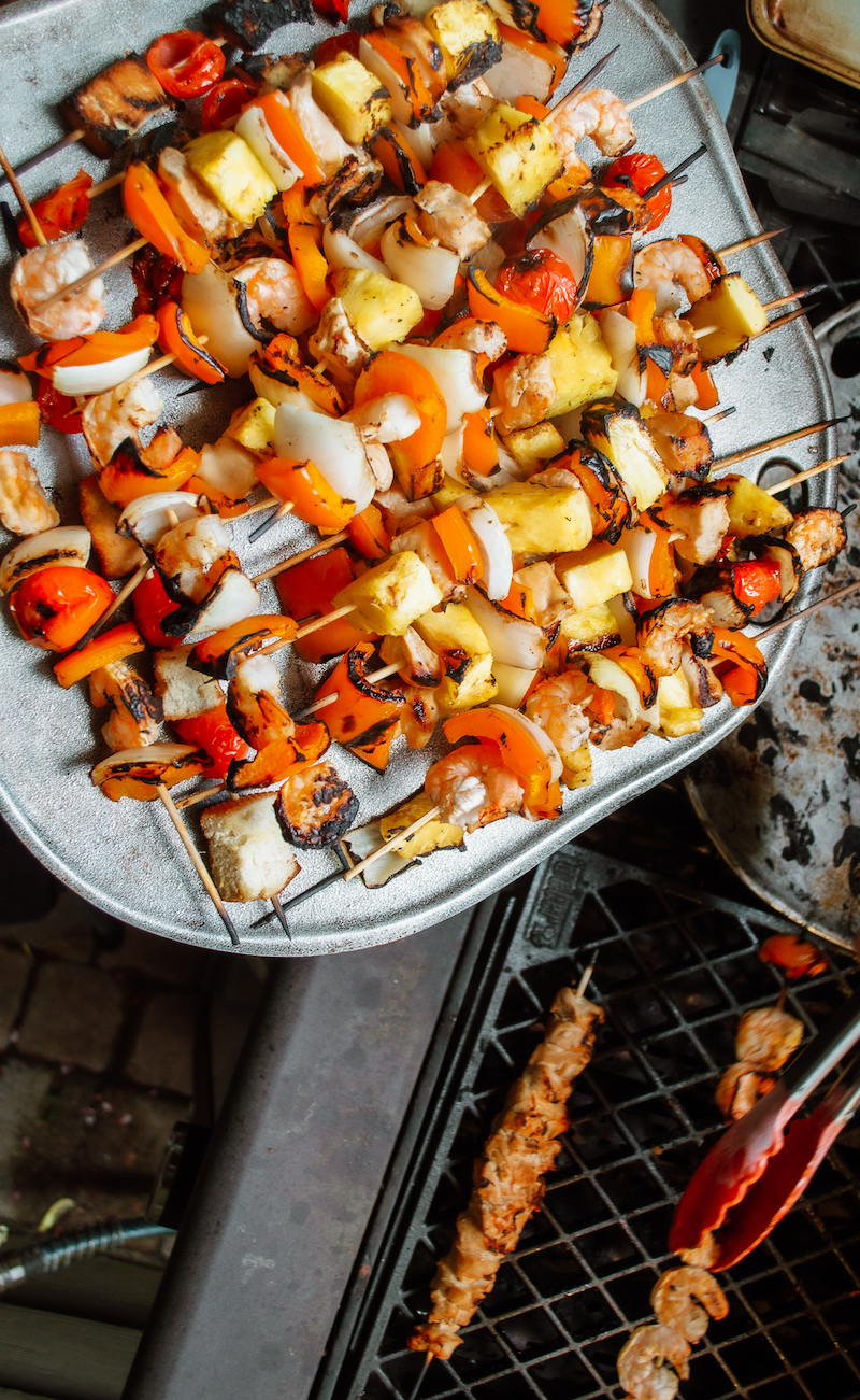 Grilled Chicken and Shrimp Skewers Ready Set Host